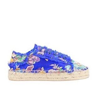 CB Fusion Shoe Brand Floral Blue Espadrille Sneakers